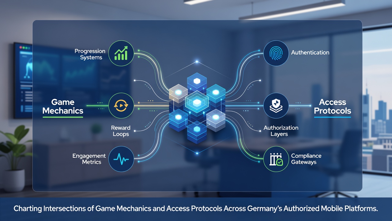 Illustration der technischen Verbindungen in mobilen Glücksspielsystemen Deutschlands