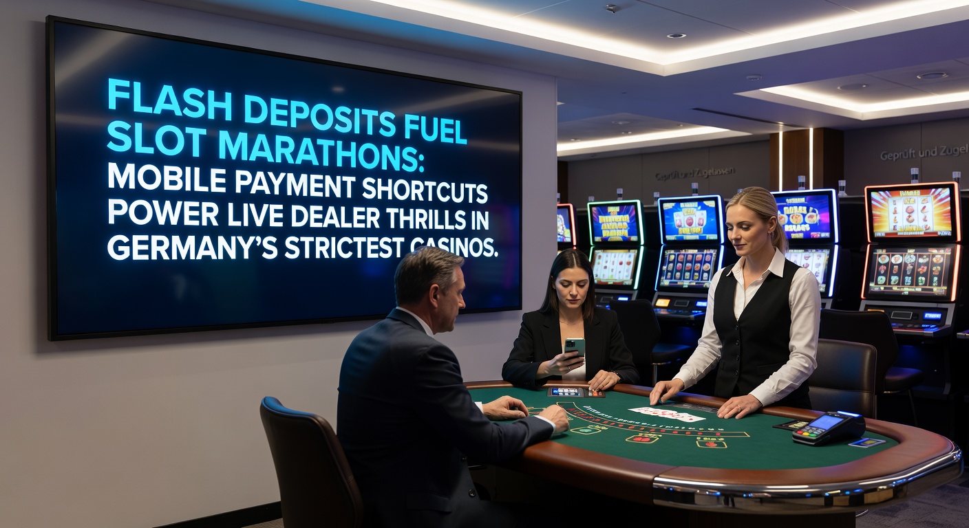 Smartphone zeigt blitzschnelle mobile Einzahlung in einem lizenzierten deutschen Online-Casino mit Slot-Symbolen im Hintergrund