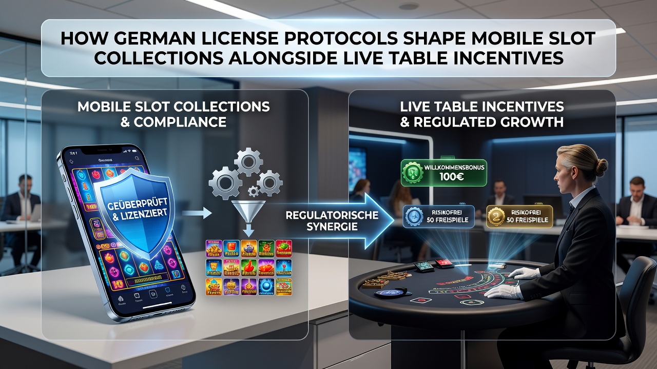 Darstellung der Integration von mobilen Slots und Live-Tischspielen unter deutschen Lizenzstandards