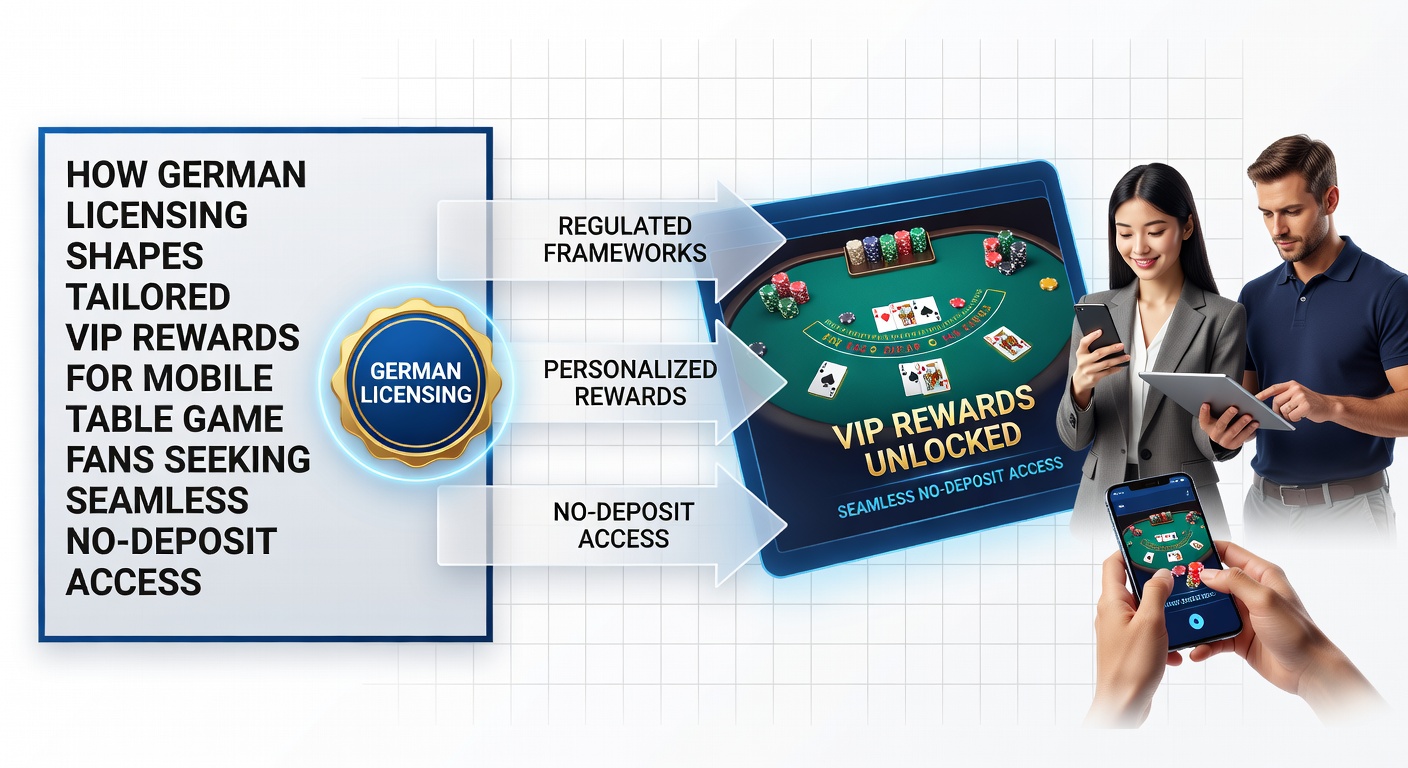 Illustration der deutschen Casino-Lizenzierung und mobiler Tischspiele mit VIP-Elementen