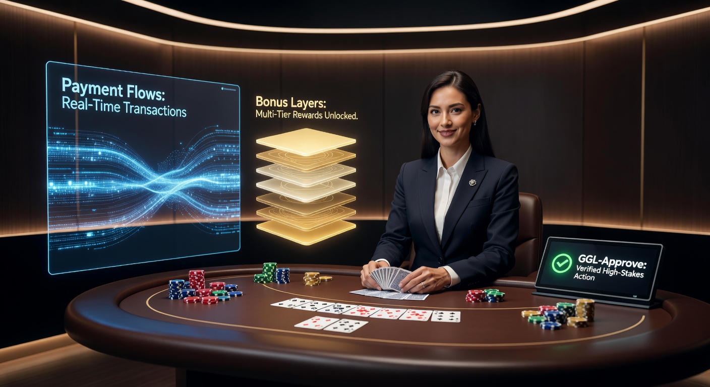 Nahaufnahme eines Bonus-Layers auf einem Live-Dealer-Bildschirm mit gestapelten Chips und digitalen Multiplikatoren in einem deutschen Online-Casino