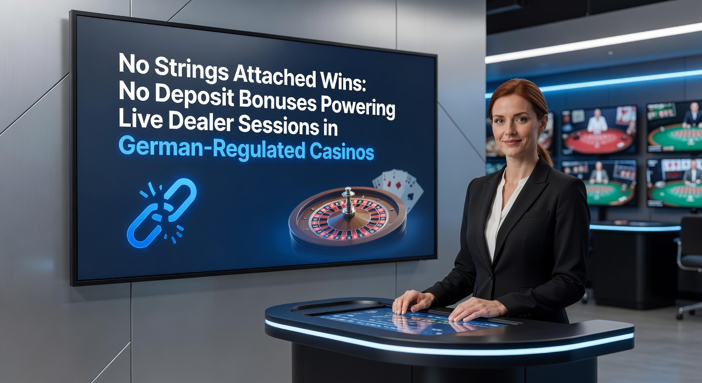 Lebendige Live-Dealer-Session mit No-Deposit-Bonus im deutschen Casino, Karten werden ausgeteilt während Spieler risikofrei wetten