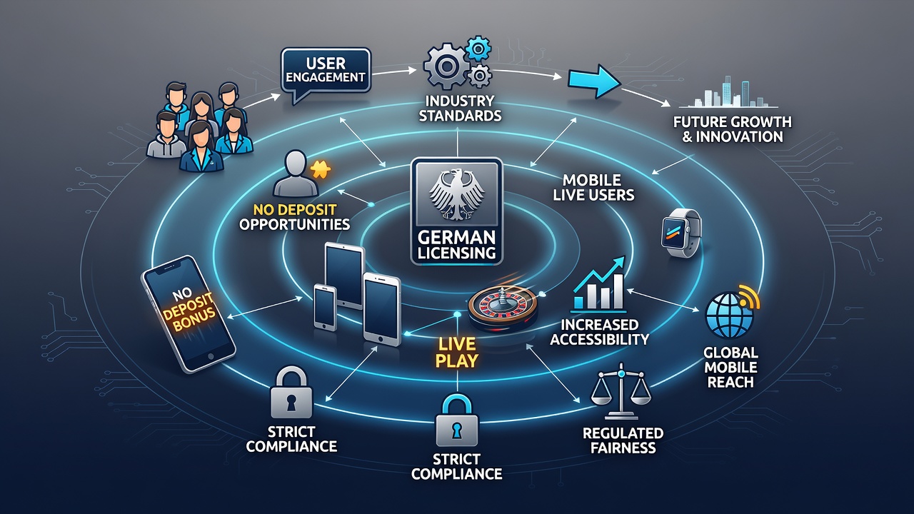 Illustration zu mobilen Transaktionen und Lizenzstandards in deutschen Casinos